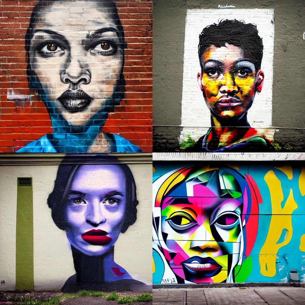 A portrait in the style of Street art