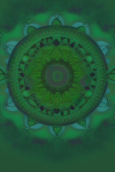 green power color abstract mandala