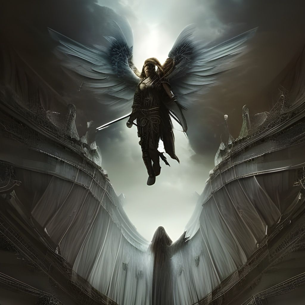 Stairway to heaven angel warrior - AI Generated Artwork - NightCafe Creator