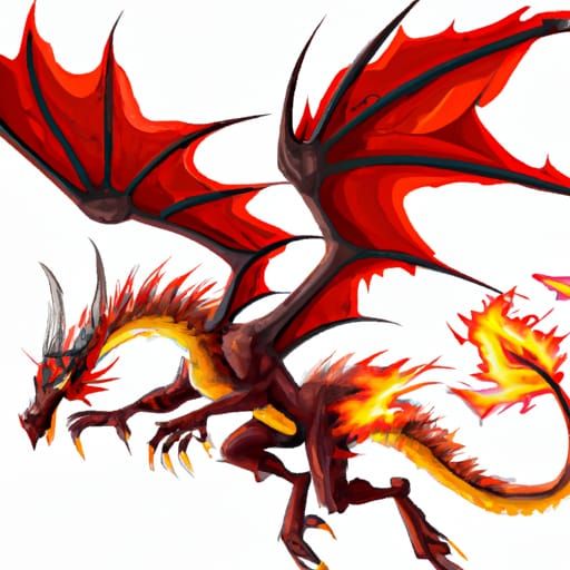 realistic,red dragon,firebreathing,wings
