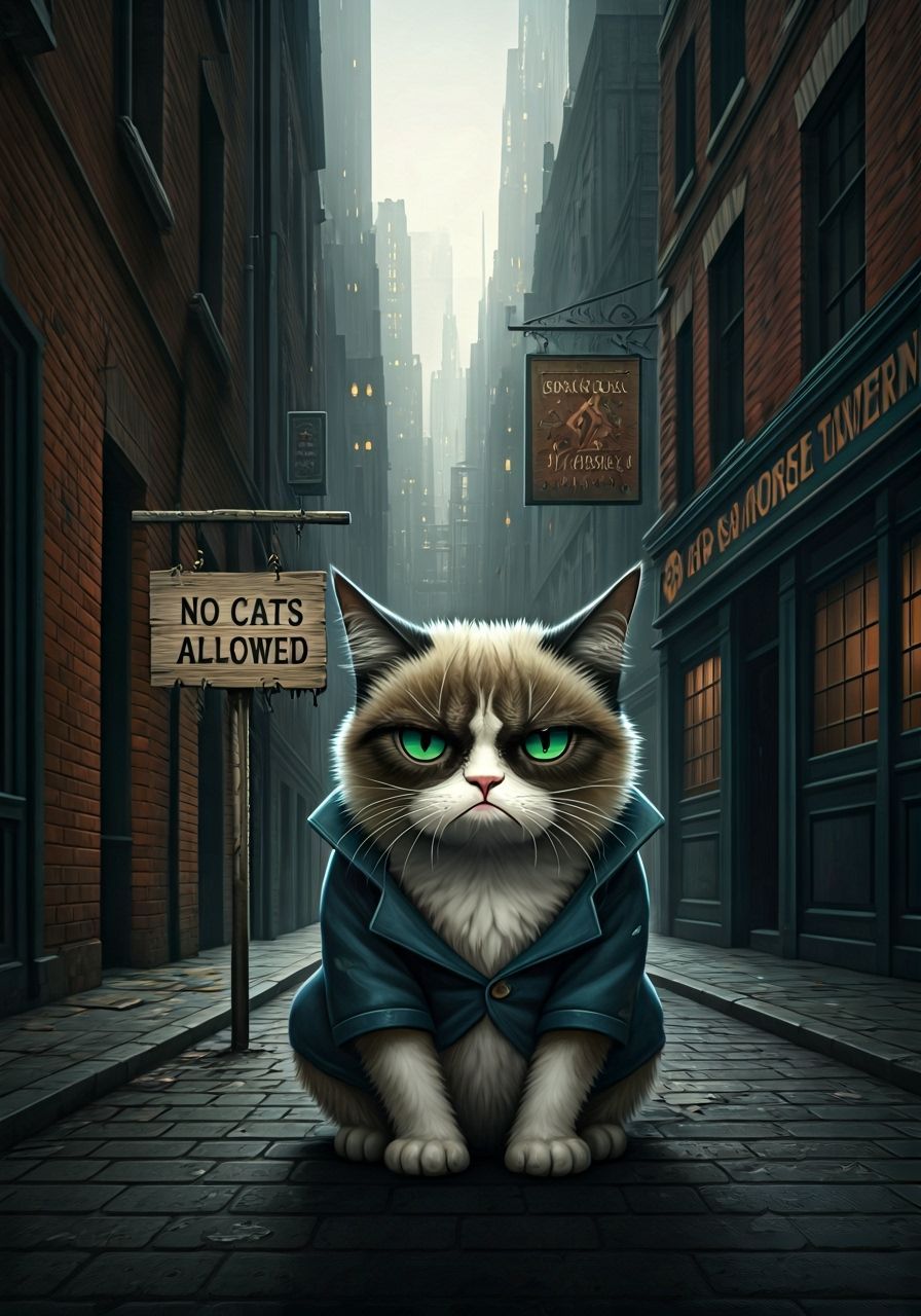 Dog and Horse Tavern - "NO CATS ALLOWED"   by @ArtMew94