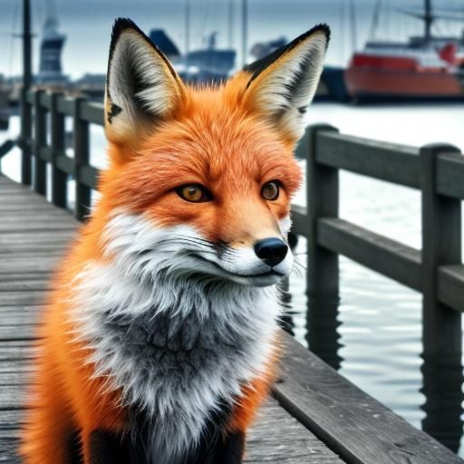 Fox at the docks  by @Neelix