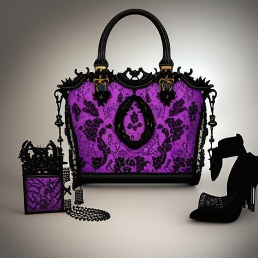 Victorian gothic black lace handbag with Vibrant purple accents with High  quality details& elegant details& Victorian vibes& gothic vibes& e - AI  Generated Artwork - NightCafe Creator