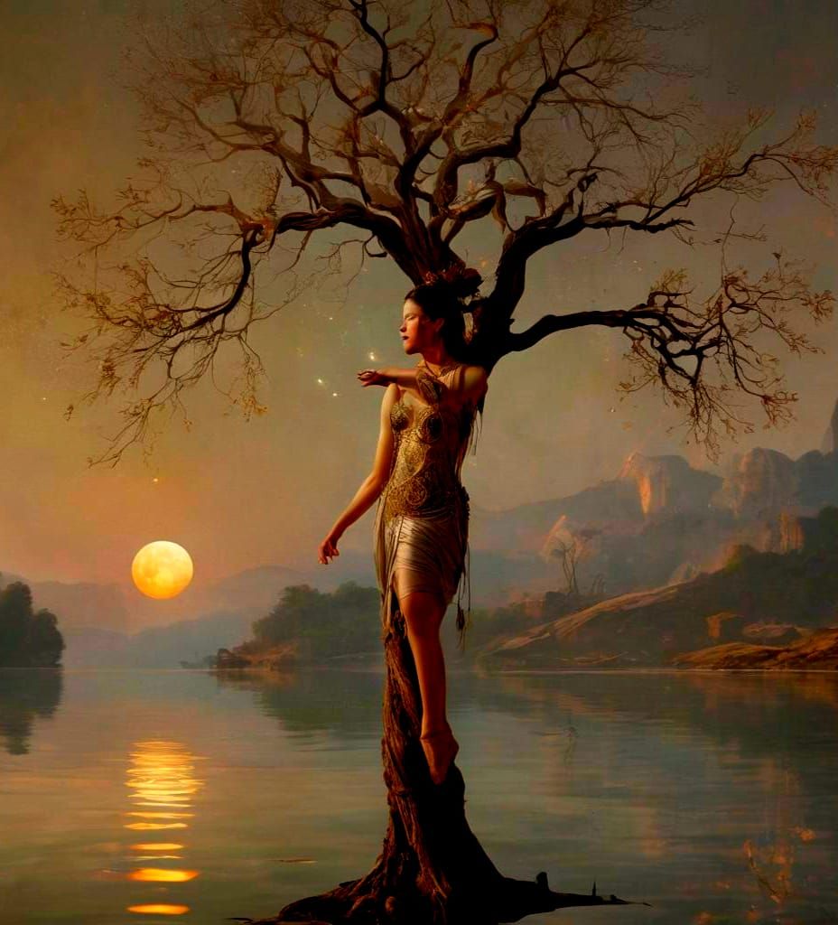 She sees the ship in the distance