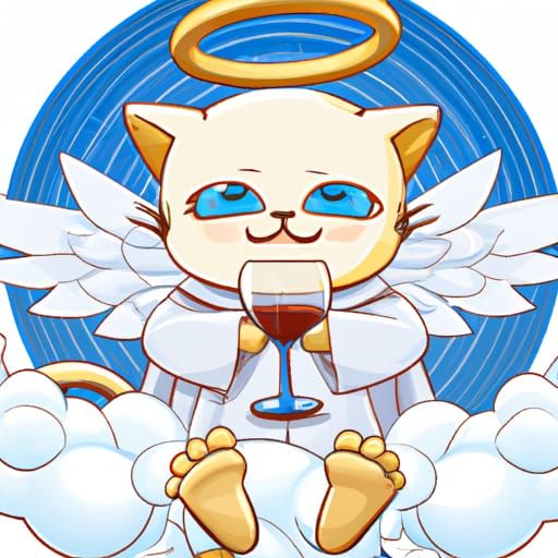 Chibi kitten on a cloud