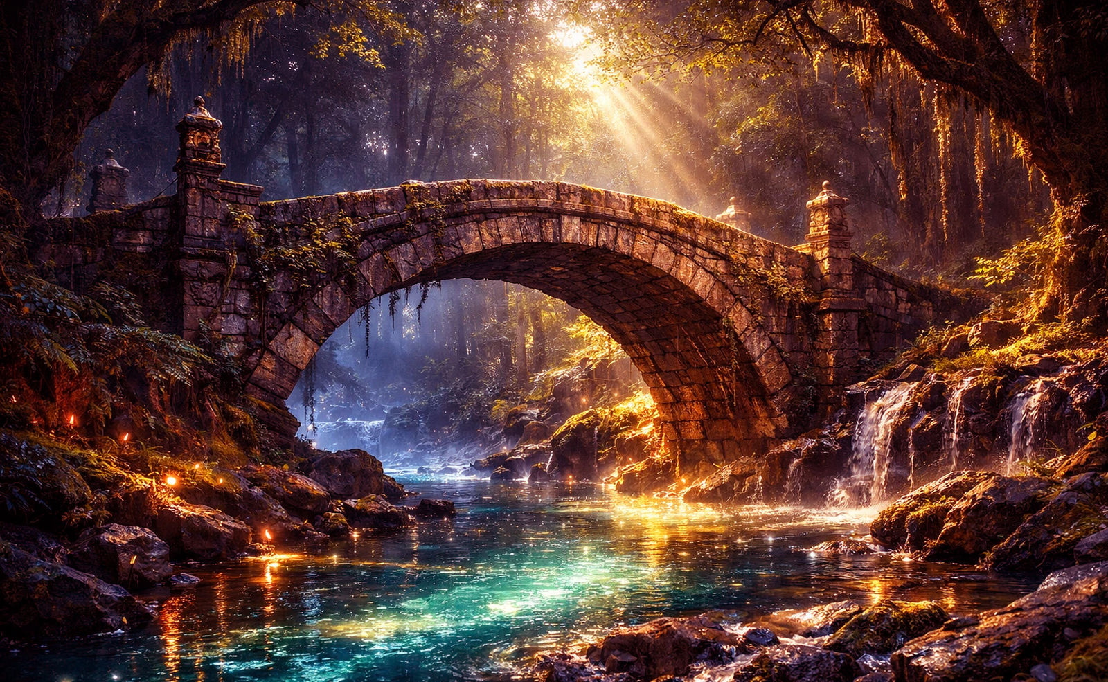 A majestic ancient stone bridge