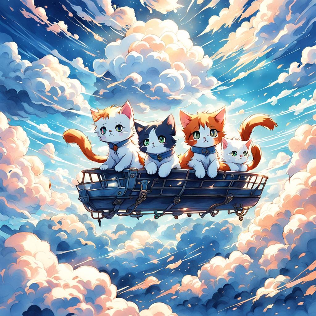 Kittens in the clouds