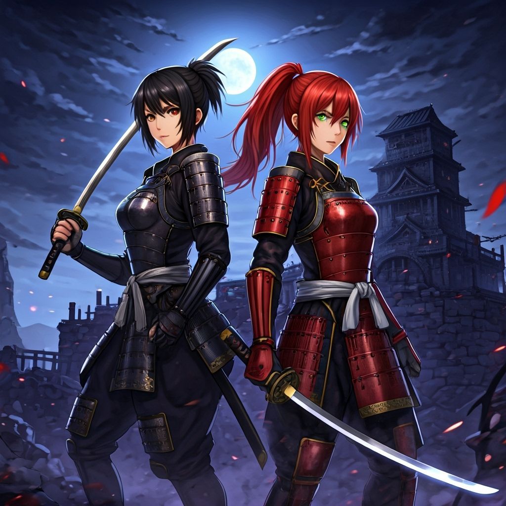 Anime Warriors on Castle in Kou Yoshinari Ghibli Style