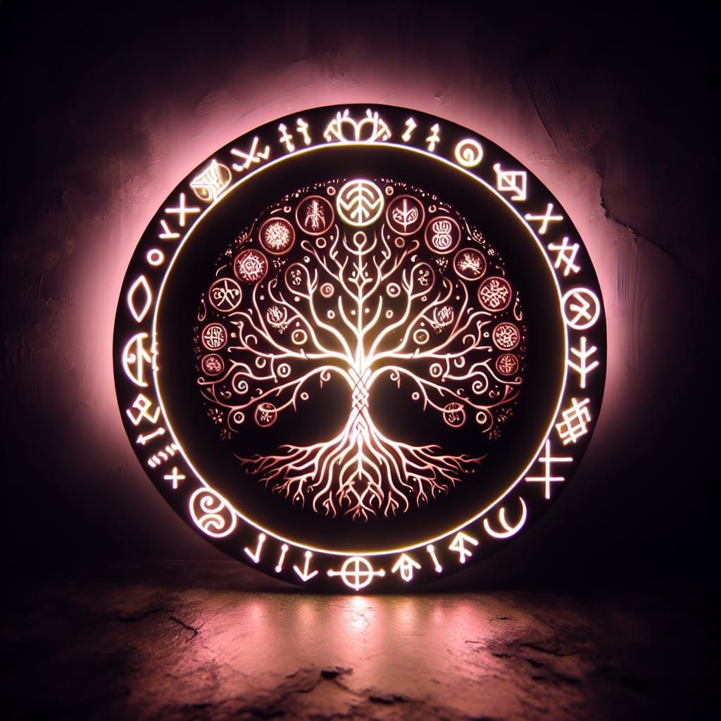 Yggdrasil: Norse Tree of Life with Runes
