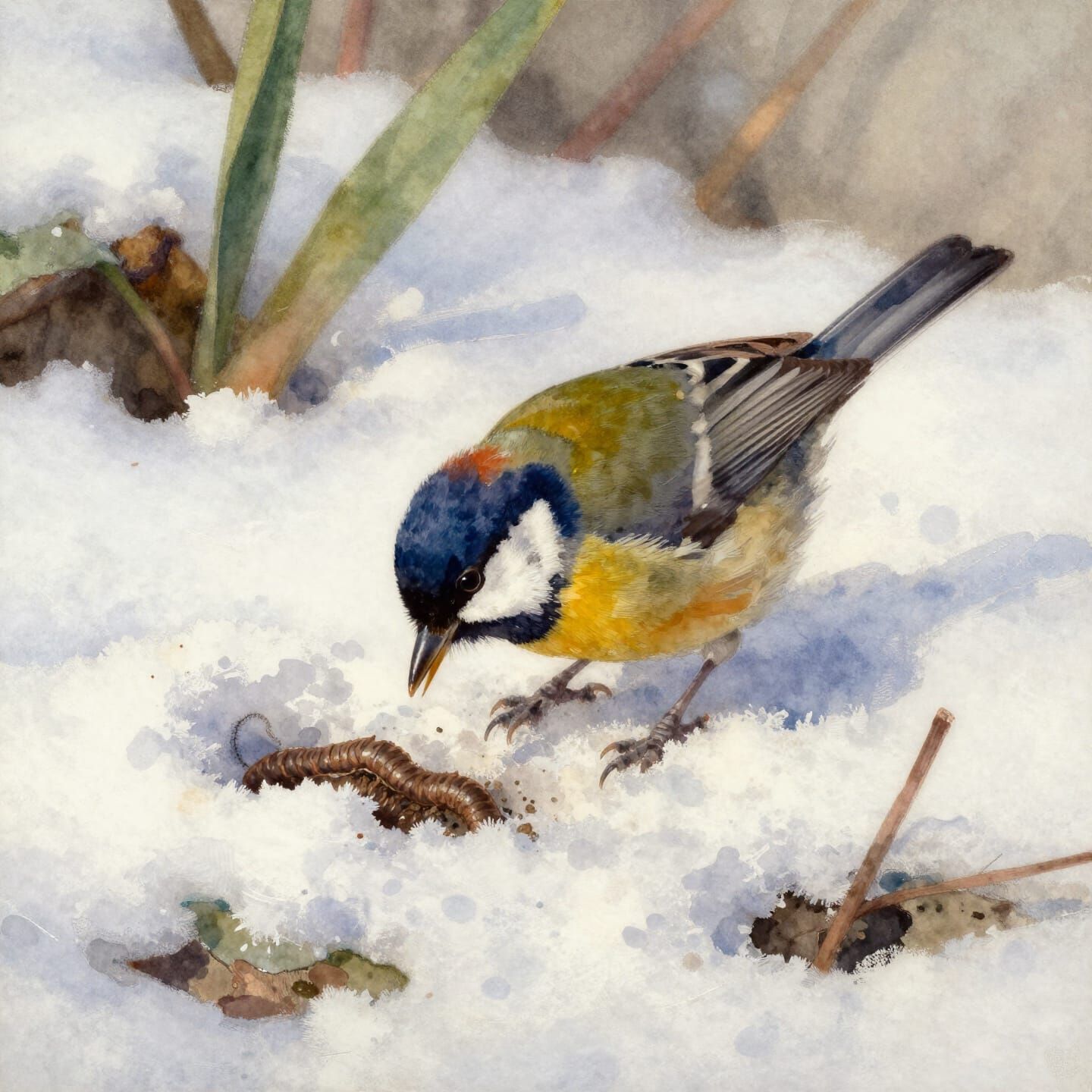Bird in the snow  by @Penelope Piggus