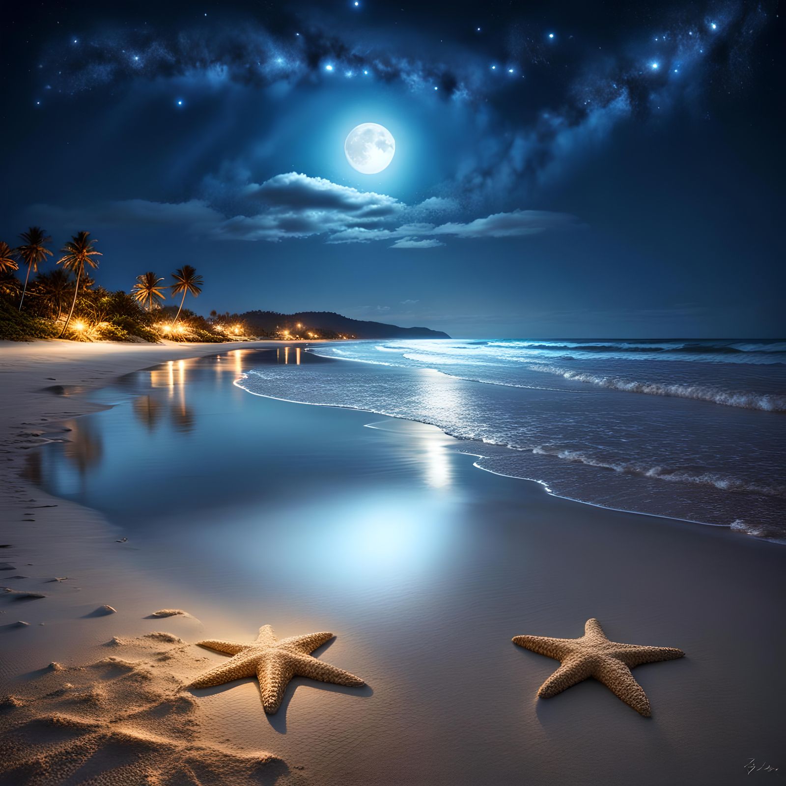 The beach at night