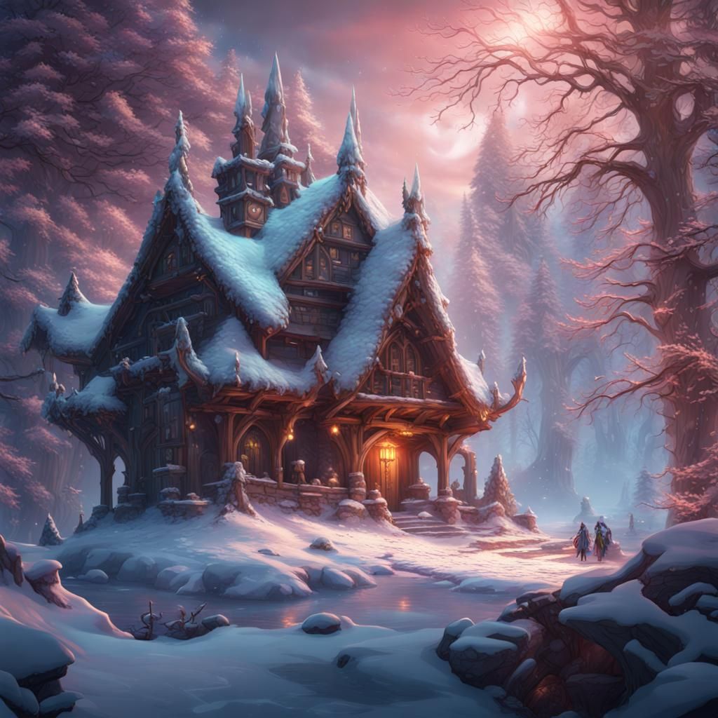 Winter spirit share love and warmness. AI Generated Artwork