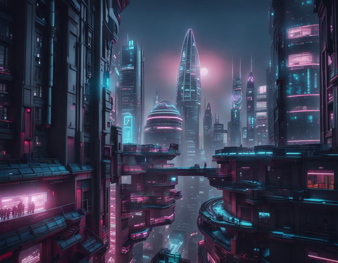 Cyberpunk futuristic city - AI Generated Artwork - NightCafe Creator