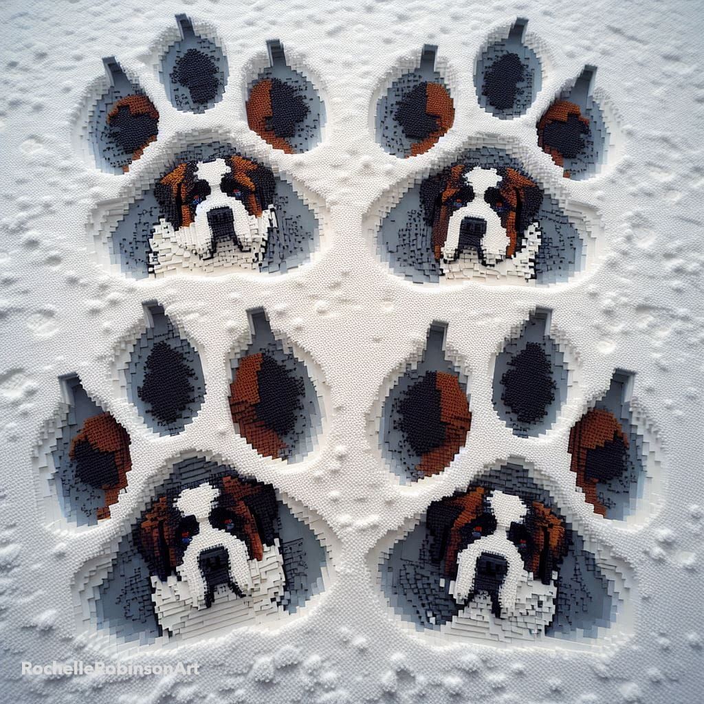 4 Paw Prints In The Snow