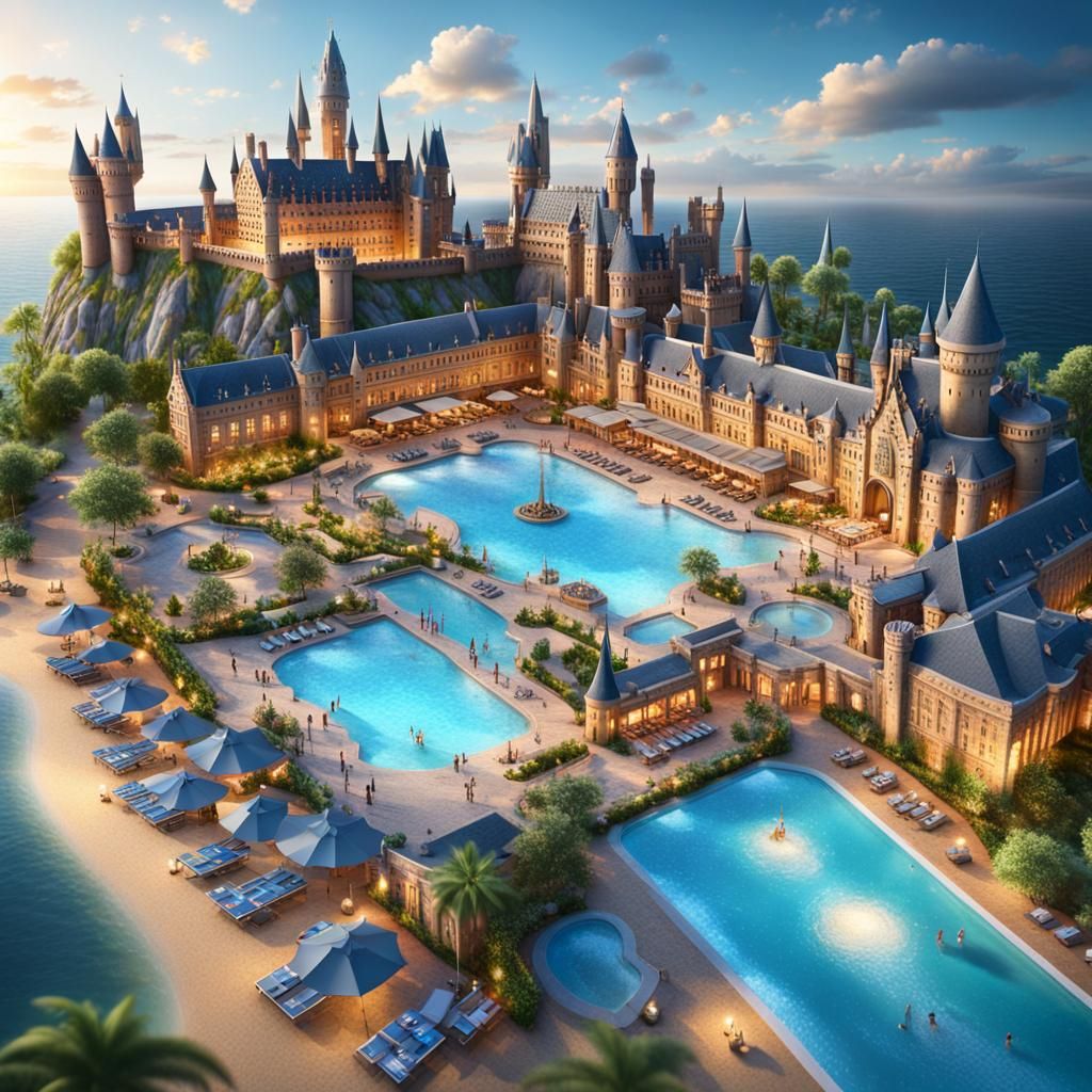 Based on your description, I have generated a realistic graphic of a vast landscape featuring an island, houses with lar...