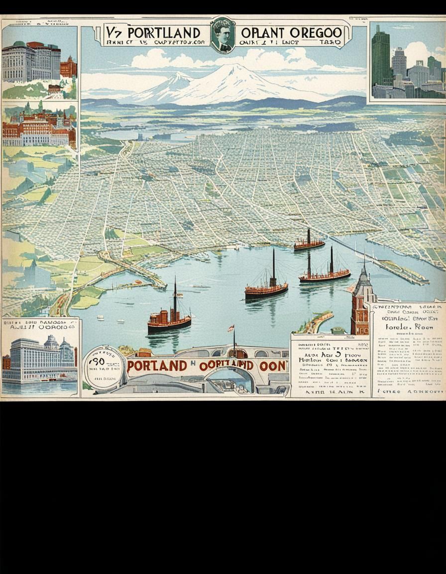 1920s brochure for visiting Portland, Oregon - AI Generated Artwork ...