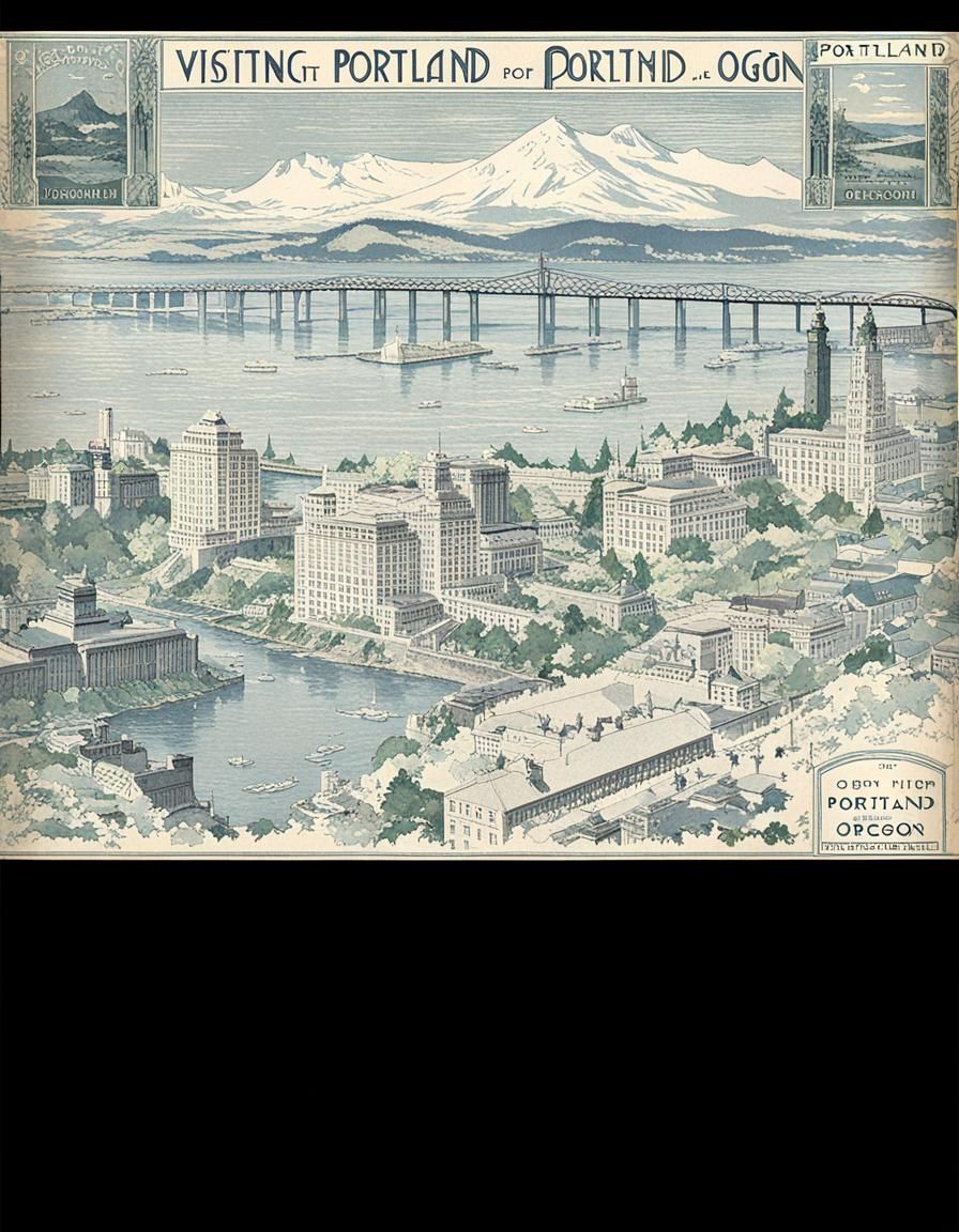 1920s brochure for visiting Portland, Oregon - AI Generated Artwork ...