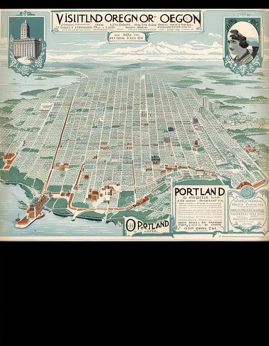 1920s brochure for visiting Portland, Oregon - AI Generated Artwork ...