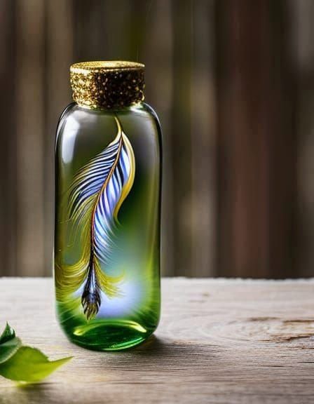 Feather in the bottle