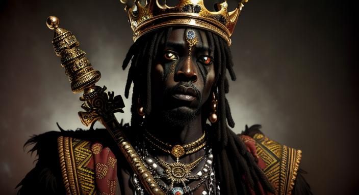 African Zombie king, amazingly hyperdetailed a masterpiece a...