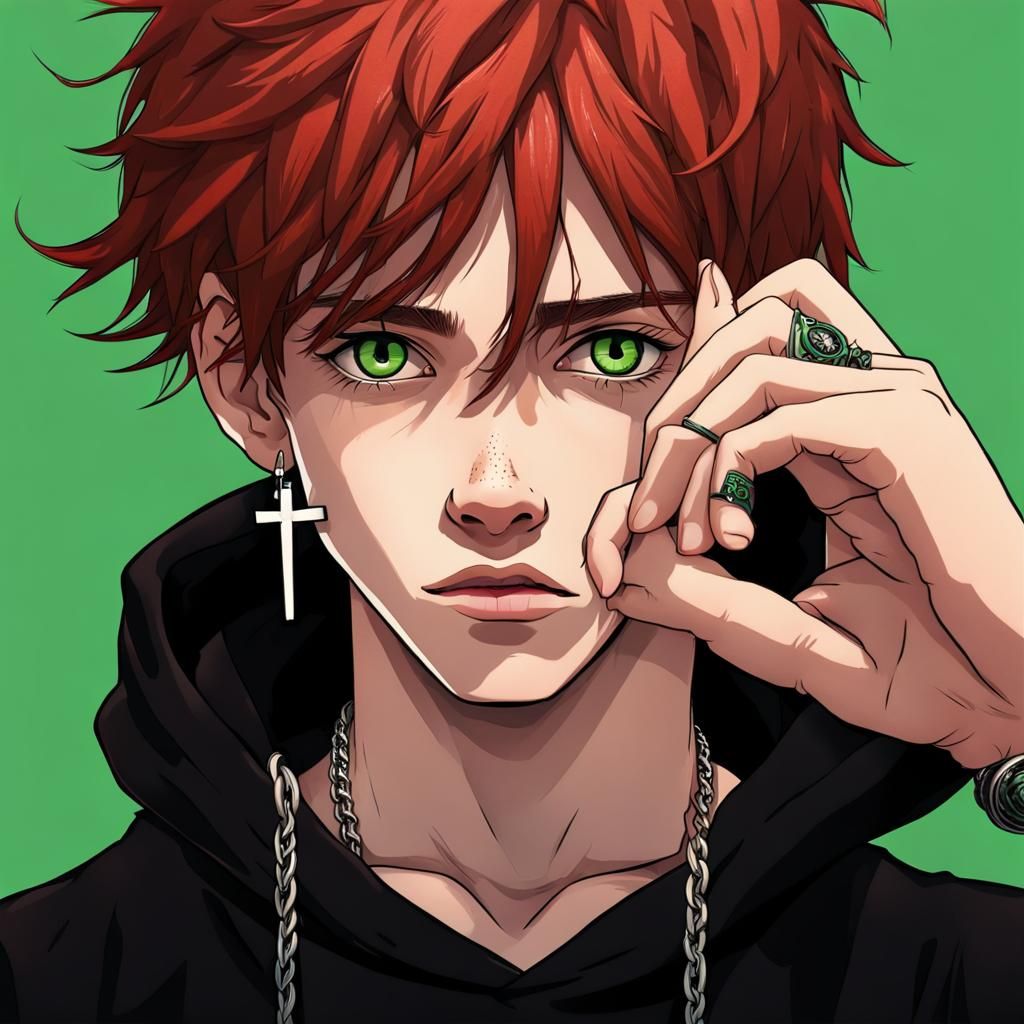 Teen with Red Hair and Tattoos