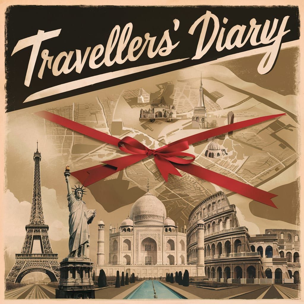 A vintage travel advertisement written as " Travellers' Diar...