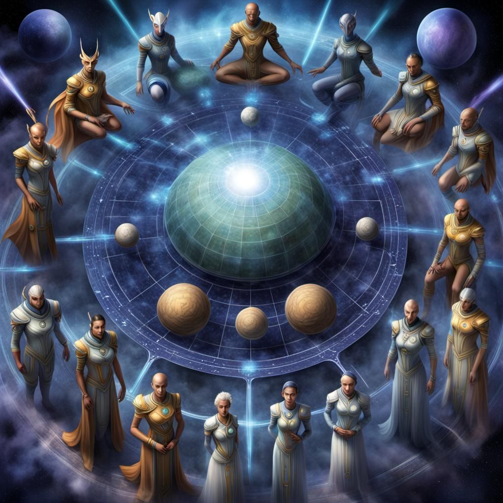 Alien Super heros playing Game of the Universe.