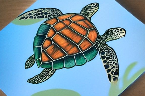 Fantastical sea turtle