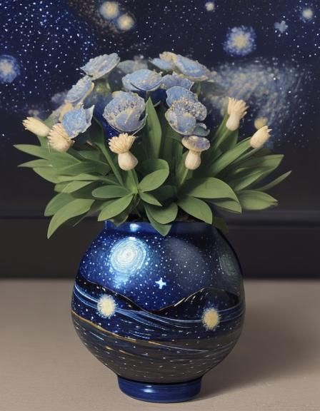 pottery starry night design