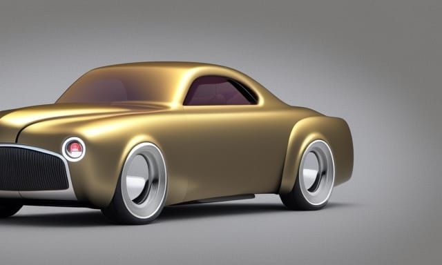 Retrofuturistic 1944 ford coupe concept rendering