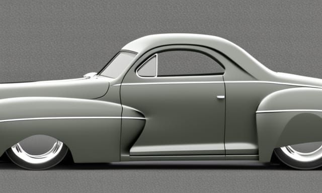 Retrofuturistic 1944 ford coupe concept rendering