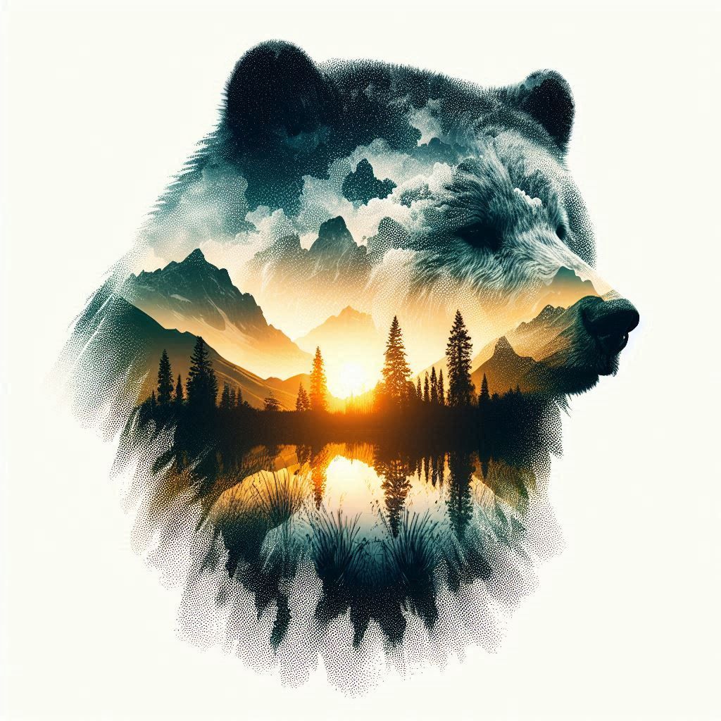 double exposure beautiful fantasy portrait landscape..