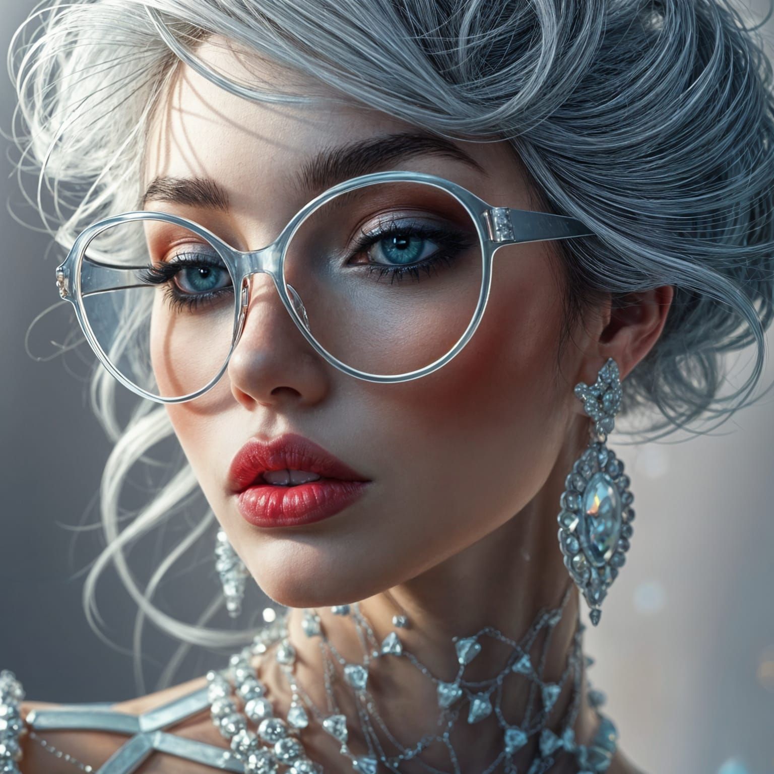 Elegant Woman Portrait in Ethereal Concept Art Style