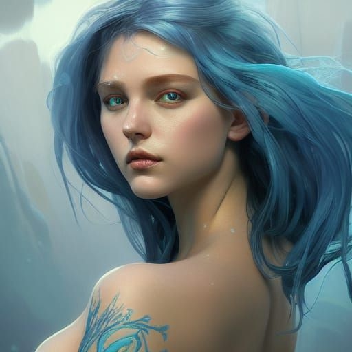 blue mermaid siren - AI Generated Artwork - NightCafe Creator