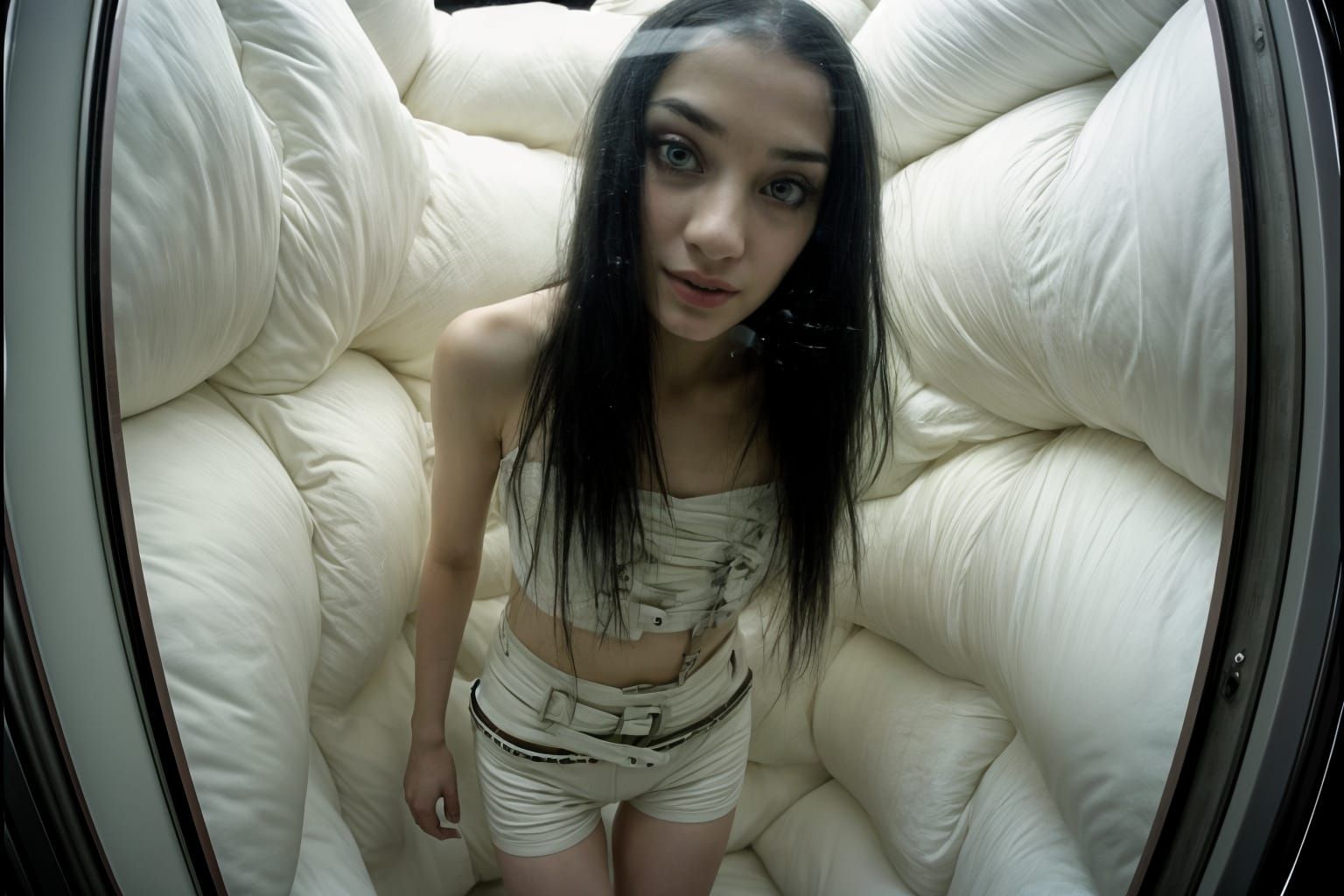 Strange woman exudes an eerie sense of control and power.