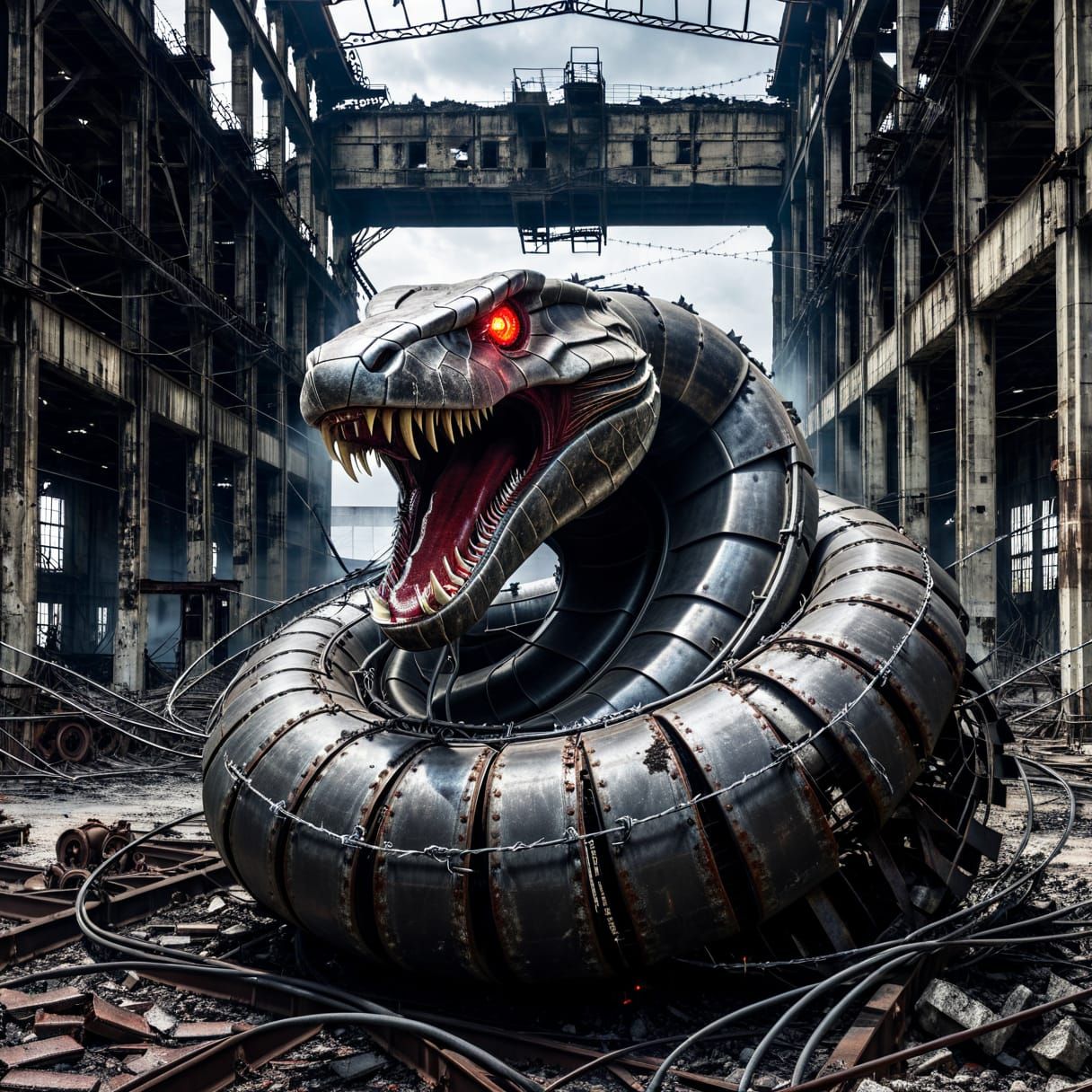 MECHASERPENT: Red-Eyed Wrath Coil of the Industrial Wastes