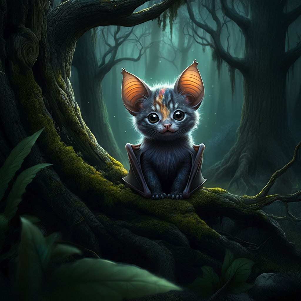 Tiny baby bat kitten