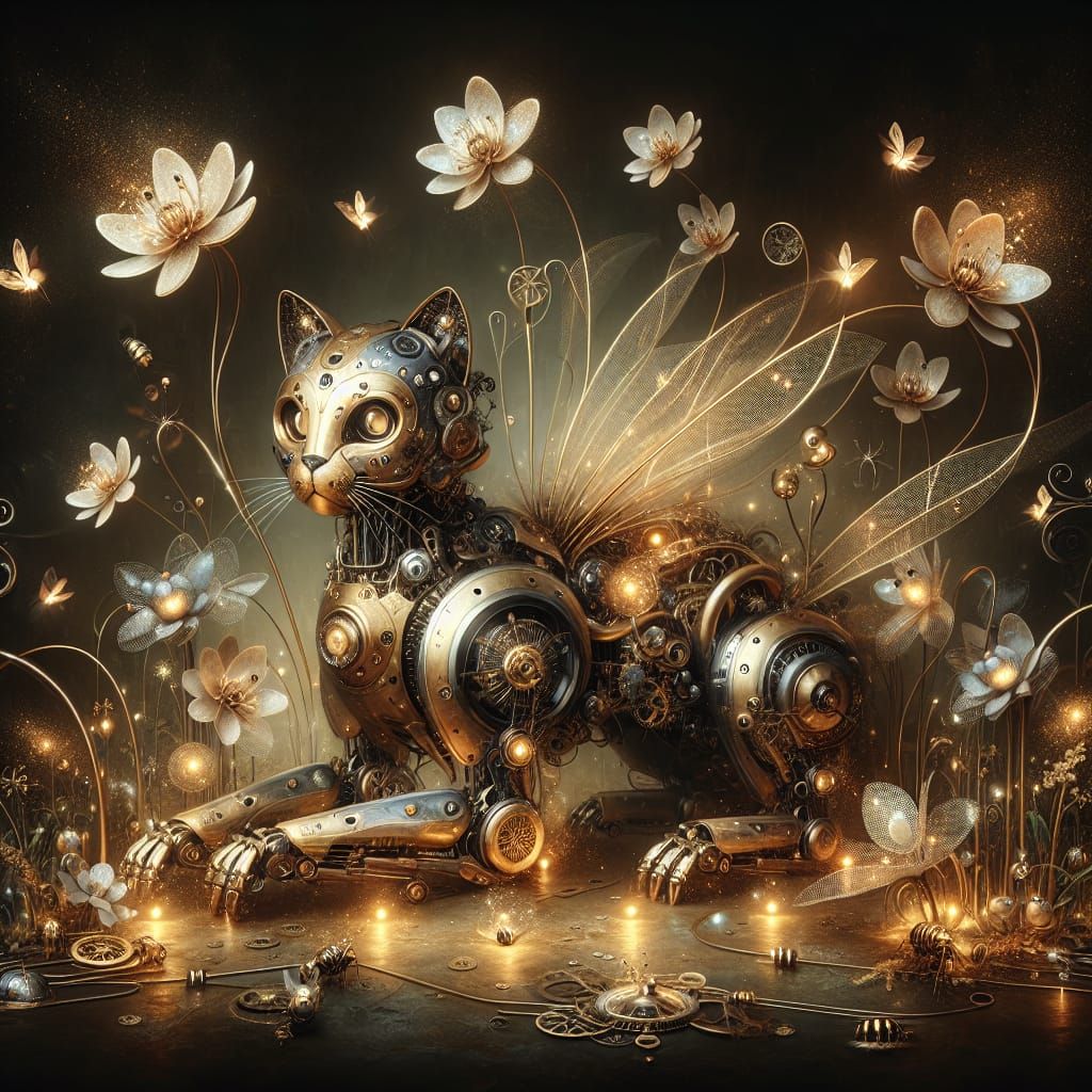 Cyborg Kitty  by @Foul Rabbit