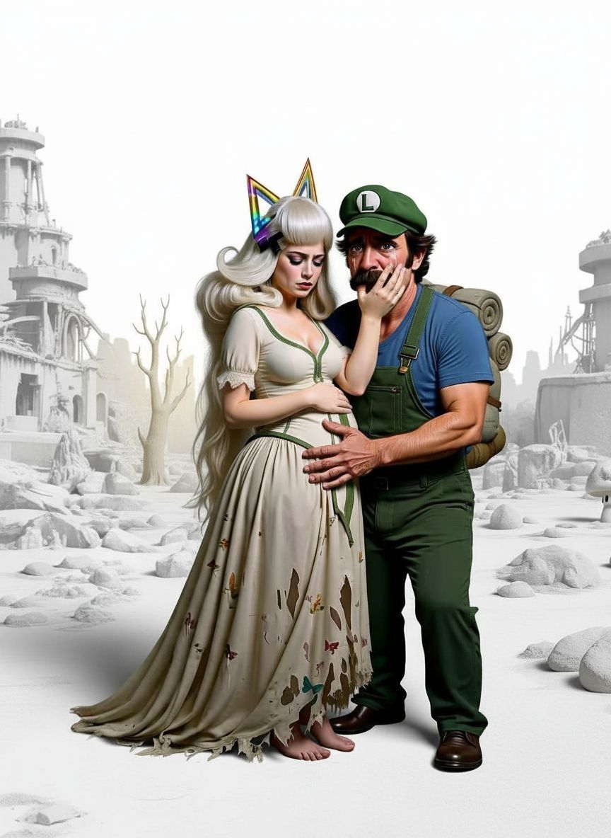 Luigi and his pregnant wife Lady Timpani as the last survivo...