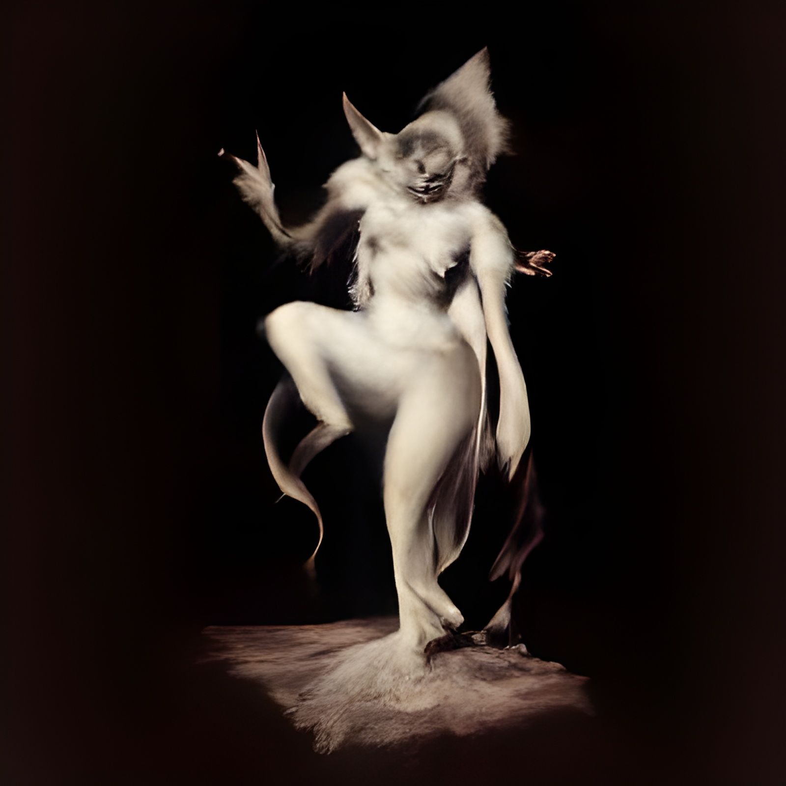 Dancing demon woman flowing dress Adolphe Piot