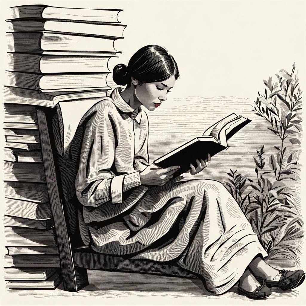 Cornelia Reading A Book AI Generated Artwork NightCafe Creator