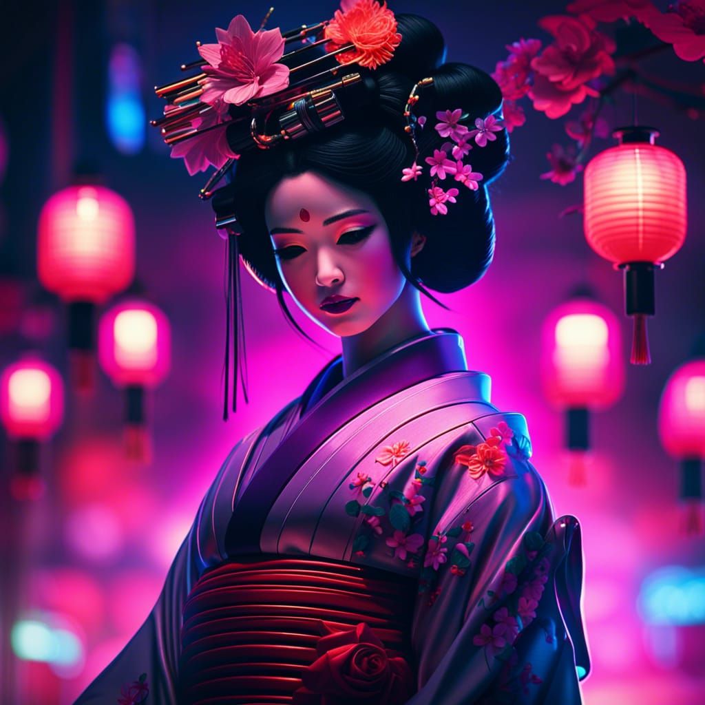 Japanese Geisha - AI Generated Artwork - NightCafe Creator