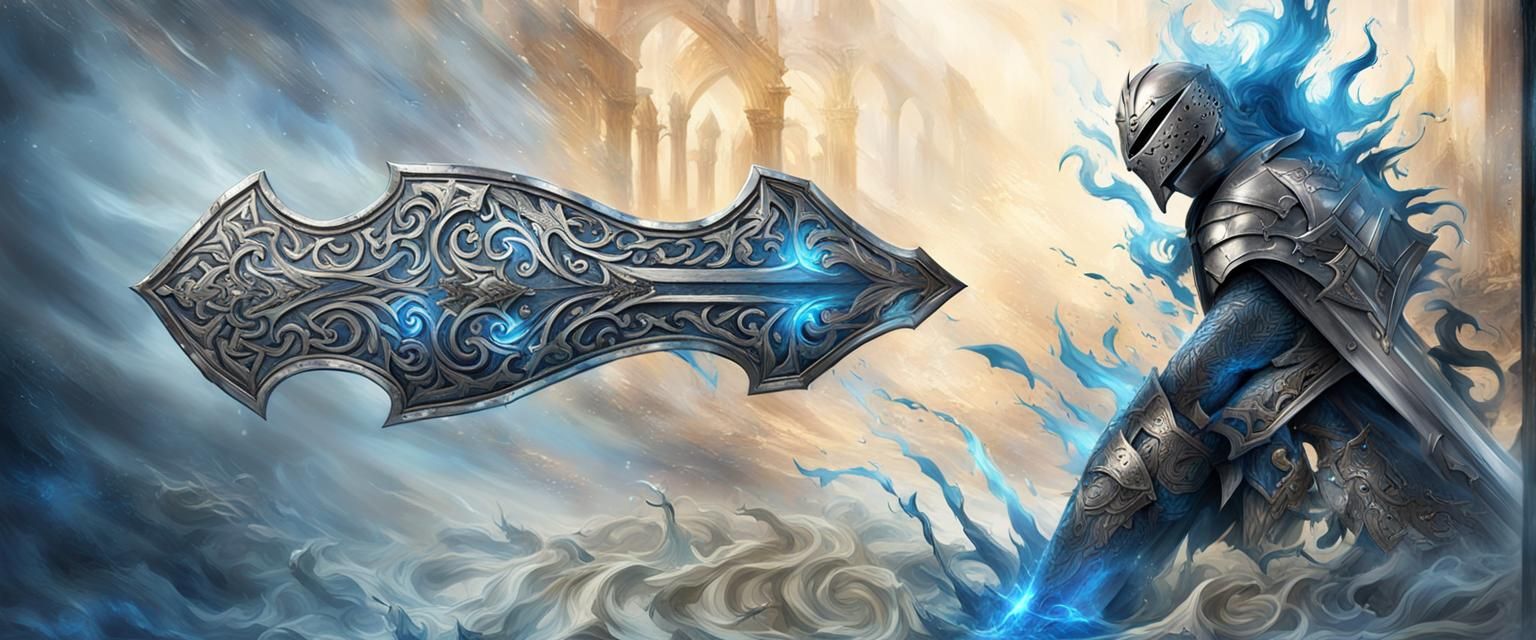 Victorious Silver Knight in Ethereal Light