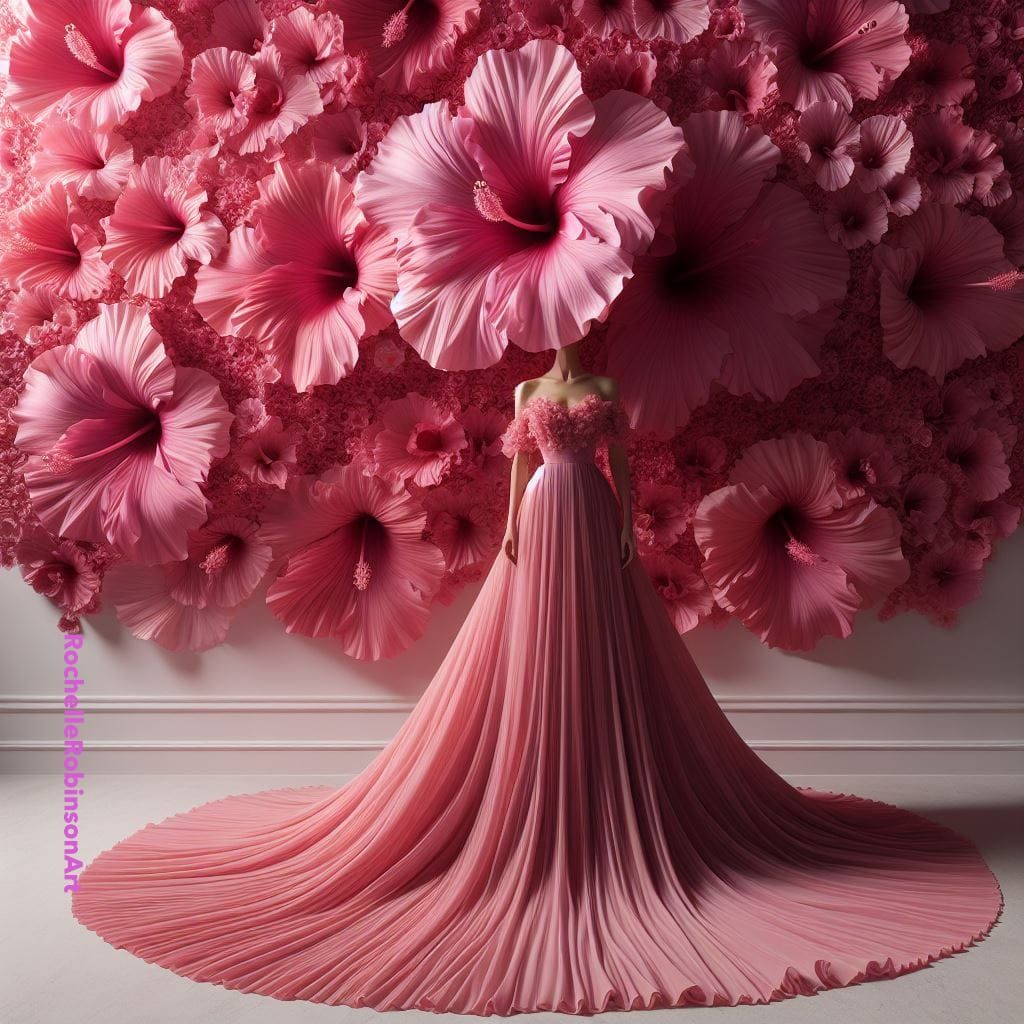 A Woman in Pink Flowers