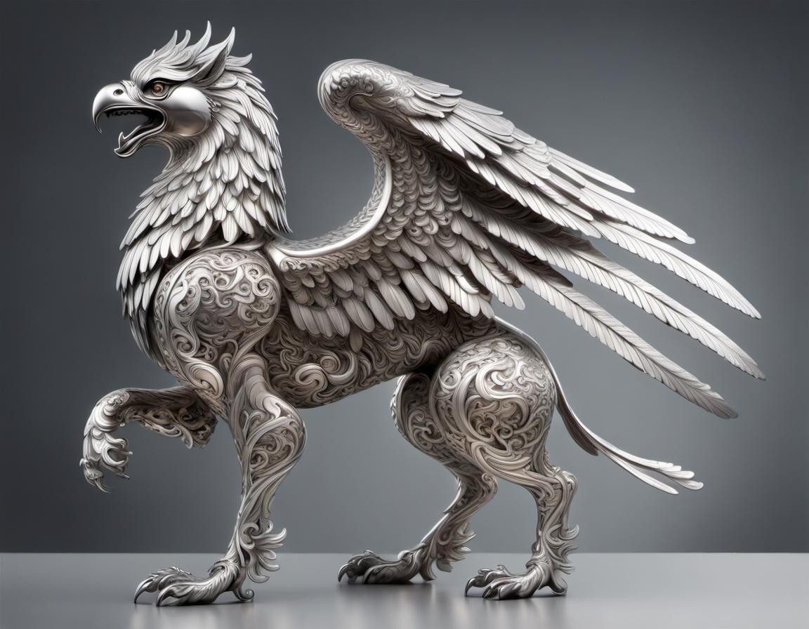 Silver Griffin  by @Skullvia