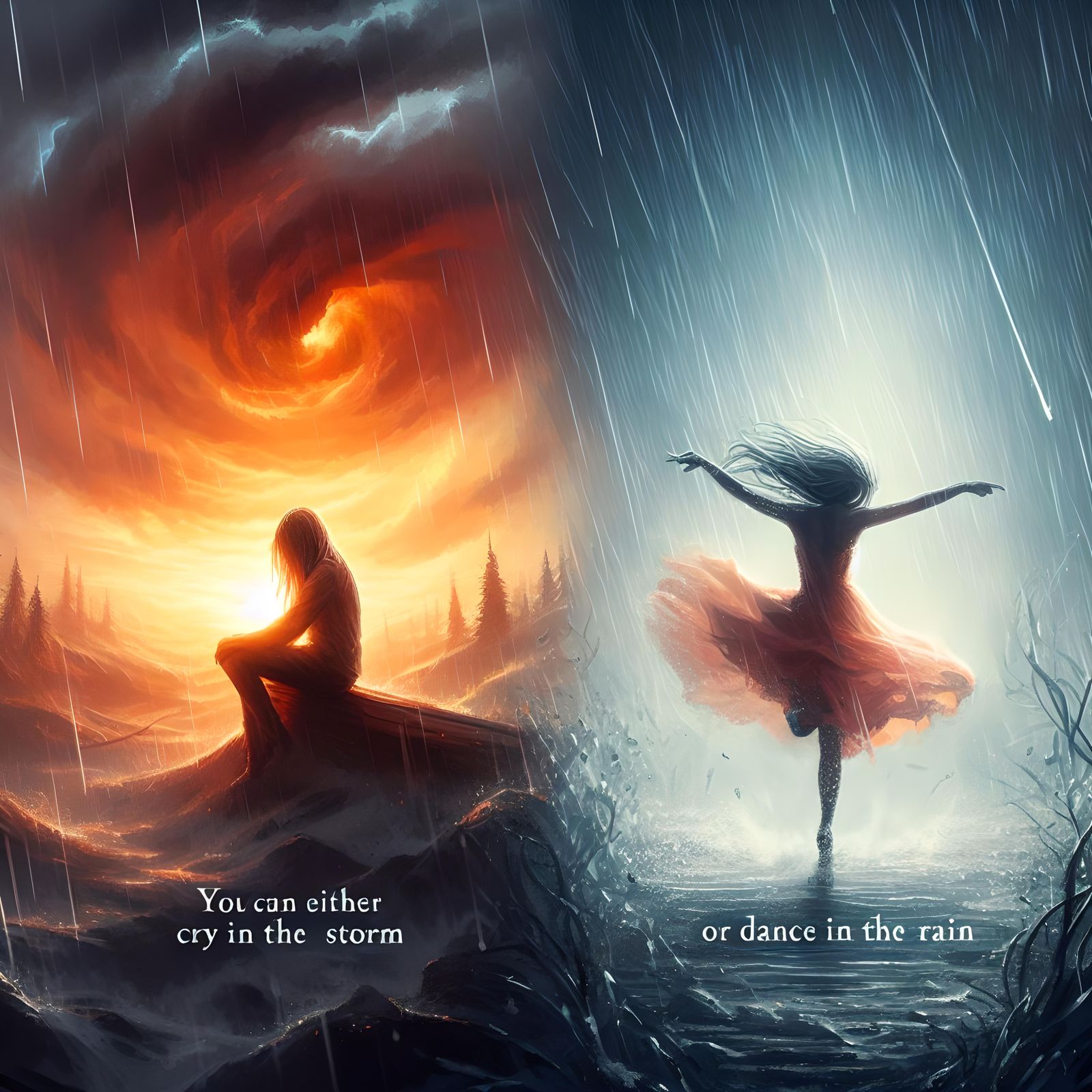 You can Either Cry in the Storm, or Dance in the Rain.
