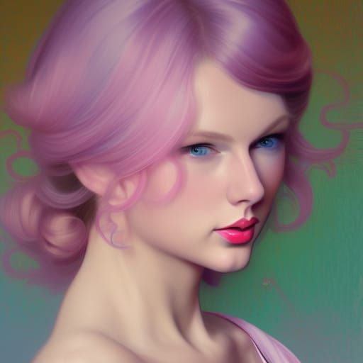 Taylor swift wearing a pastel pink blue purple outfit cotton...