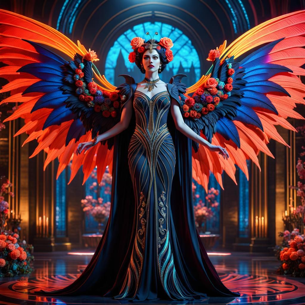 Art Deco Vampire Goddess - AI Generated Artwork - NightCafe Creator