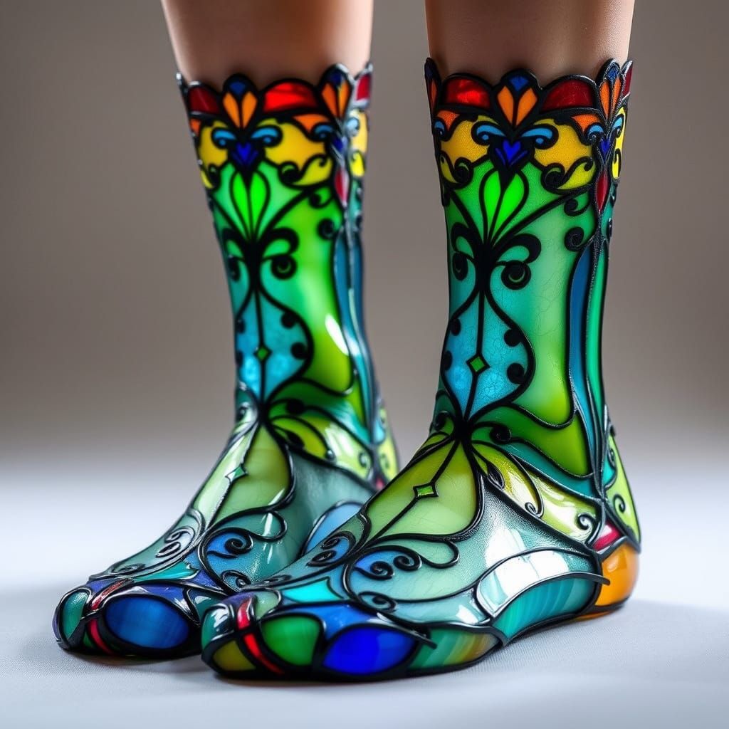 Stained Glass Socks  by @Cola July 