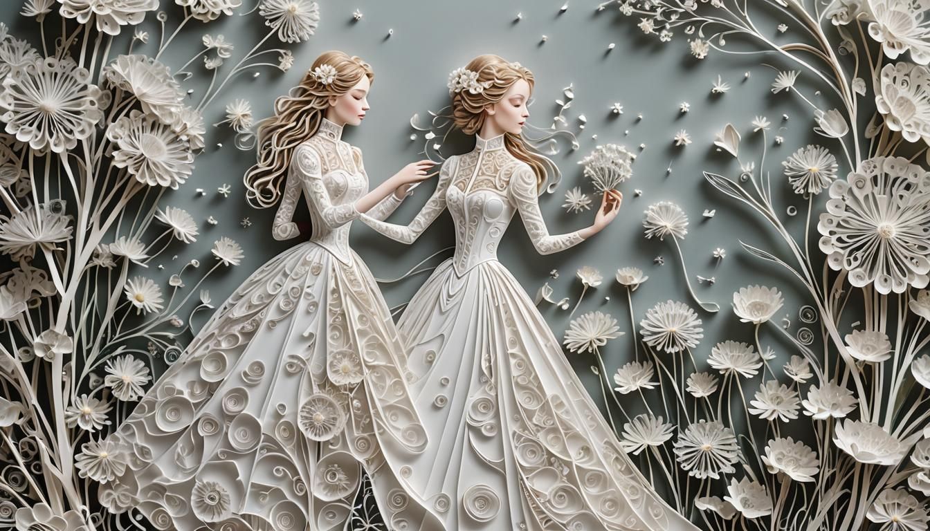 Dandelions and  You look so beautiful in white